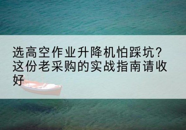 琼山高空作业升降机厂家推荐-选高空作业升降机怕踩坑？这份老采购的实战指南请收好